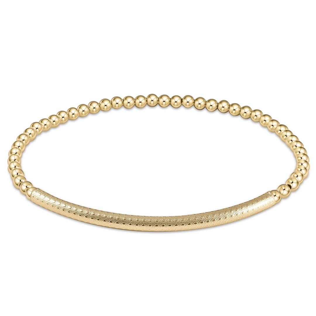 Bliss Bar Textured Gold 3mm Bracelet Womens Bracelet ENewton 