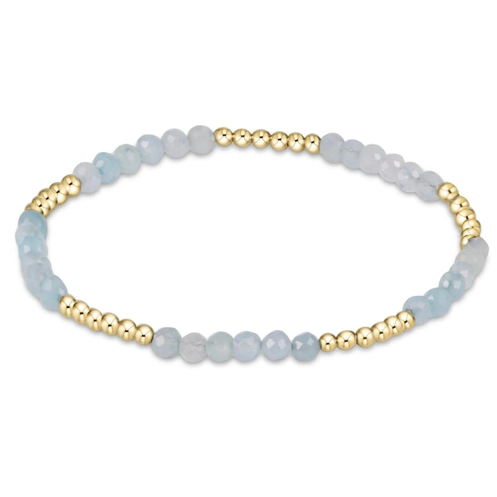 Blissful Pattern 2.5mm Bead Bracelet - Gemstones Womens Bracelet ENewton Aquamarine 