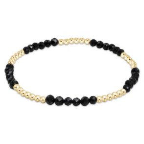 Blissful Pattern 2.5mm Bead Bracelet - Gemstones Womens Bracelet ENewton Faceted Onyx 