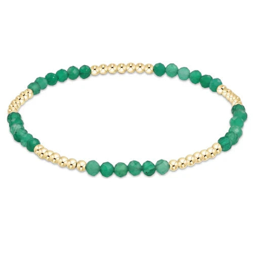 Blissful Pattern 2.5mm Bead Bracelet - Gemstones Womens Bracelet ENewton Green Onyx 