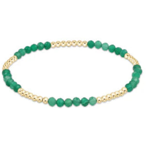 Blissful Pattern 2.5mm Bead Bracelet - Gemstones Womens Bracelet ENewton Green Onyx 