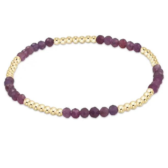 Blissful Pattern 2.5mm Bead Bracelet - Gemstones Womens Bracelet ENewton Ruby 