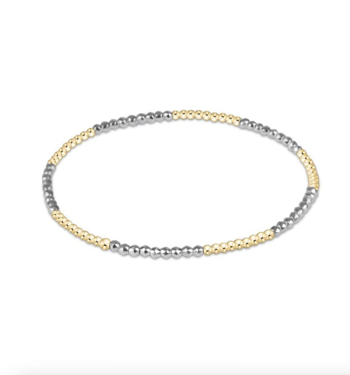 Blissful Pattern 2mm Bead Bracelets Womens Bracelet ENewton Bright Silver Faceted Hematite 