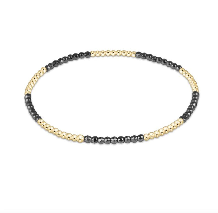 Blissful Pattern 2mm Bead Bracelets Womens Bracelet ENewton Silver Faceted Hematite 
