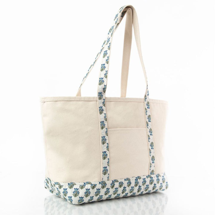 Block Print Classic Tote - Aqua Tote CB Station 