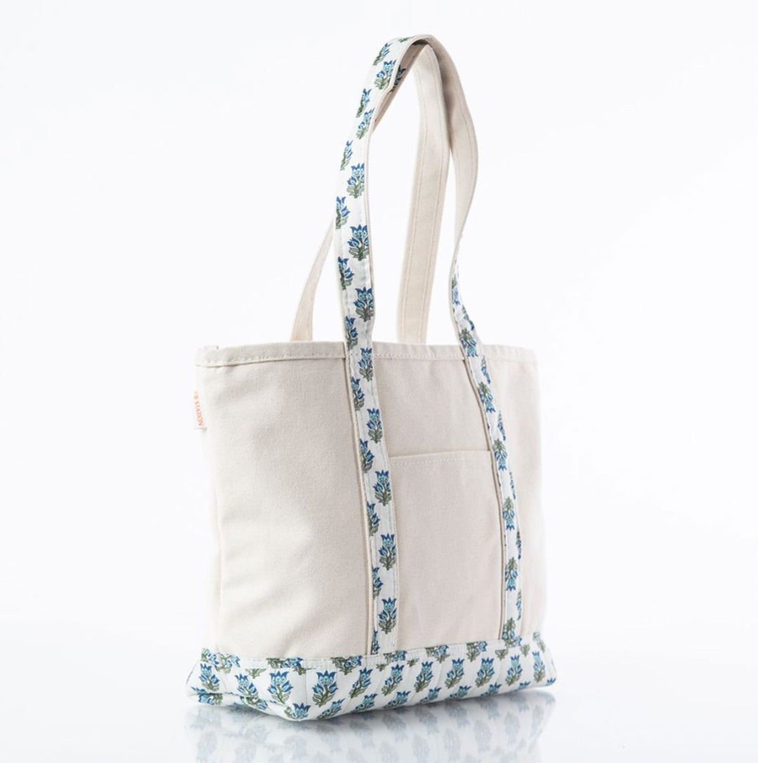 Block Print Classic Tote - Aqua Tote CB Station 