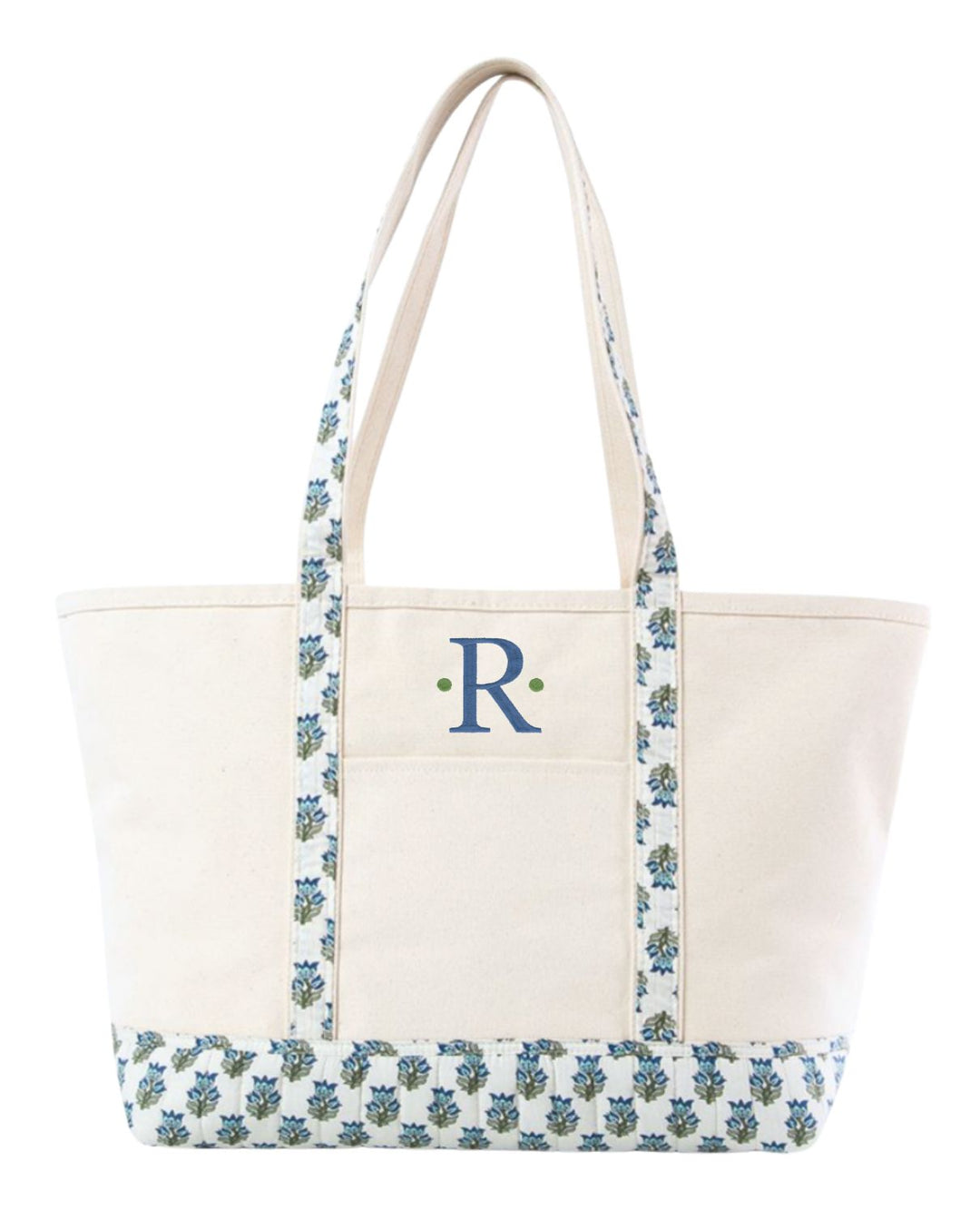 Block Print Classic Tote - Aqua Tote CB Station Large 