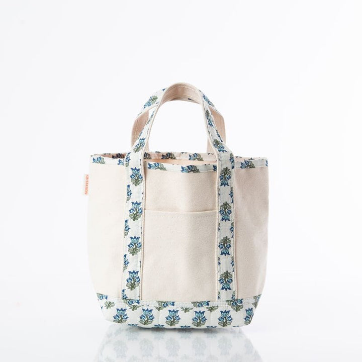 Block Print Classic Tote - Aqua Tote CB Station Small Handy 