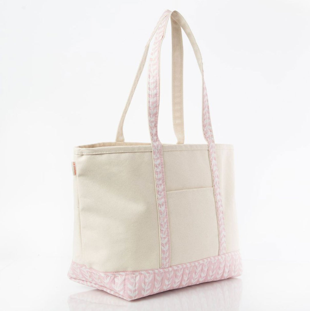 Block Print Classic Tote - Powder Pink Tote CB Station 