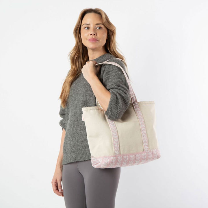 Block Print Classic Tote - Powder Pink Tote CB Station 
