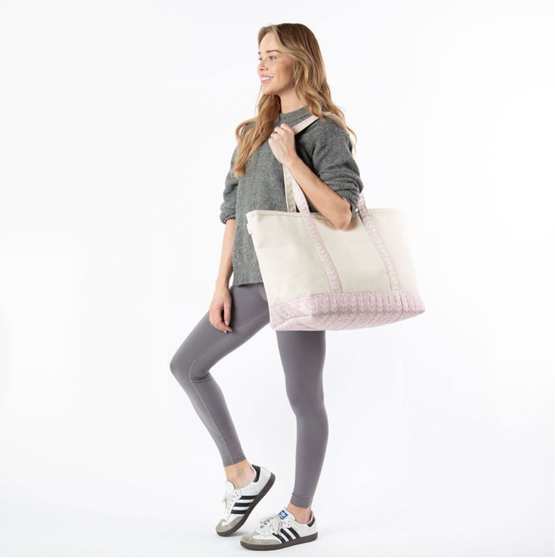 Block Print Classic Tote - Powder Pink Tote CB Station 