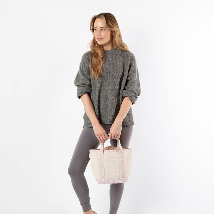 Block Print Classic Tote - Powder Pink Tote CB Station 