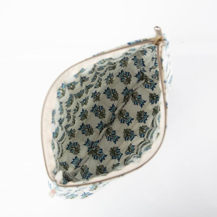 Block Print Clutch Toiletry Bag - Aqua Cosmetic/Accessories Bags CB Station 