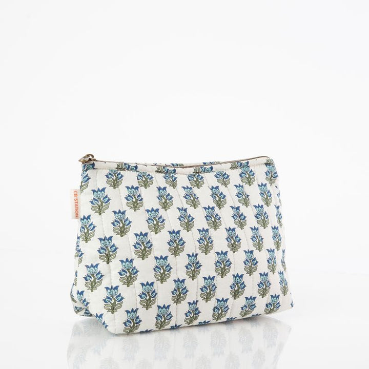 Block Print Clutch Toiletry Bag - Aqua Cosmetic/Accessories Bags CB Station 