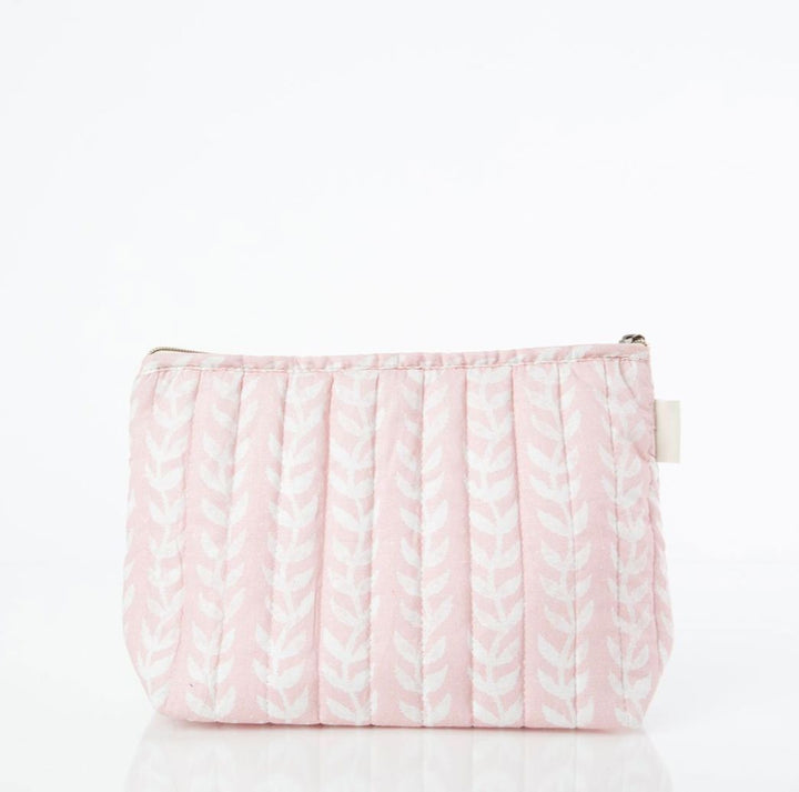Block Print Clutch Toiletry Bag - Powder Pink Cosmetic/Accessories Bags CB Station 