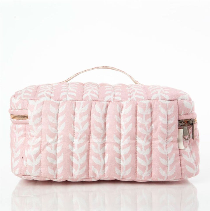 Block Print Train Case - Power Pink Cosmetic/Accessories Bags CB Station 