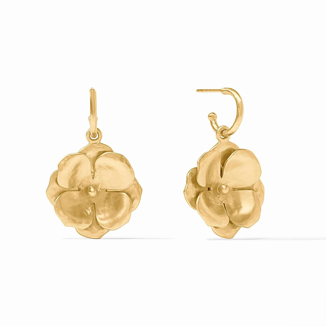 Bloom Hoop & Charm Earrings - Gold Womens Earrings Julie Vos 