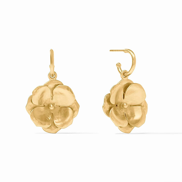 Bloom Hoop & Charm Earrings - Gold Womens Earrings Julie Vos 