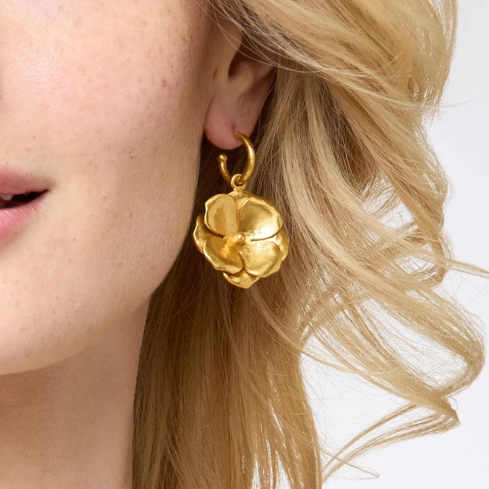 Bloom Hoop & Charm Earrings - Gold Womens Earrings Julie Vos 