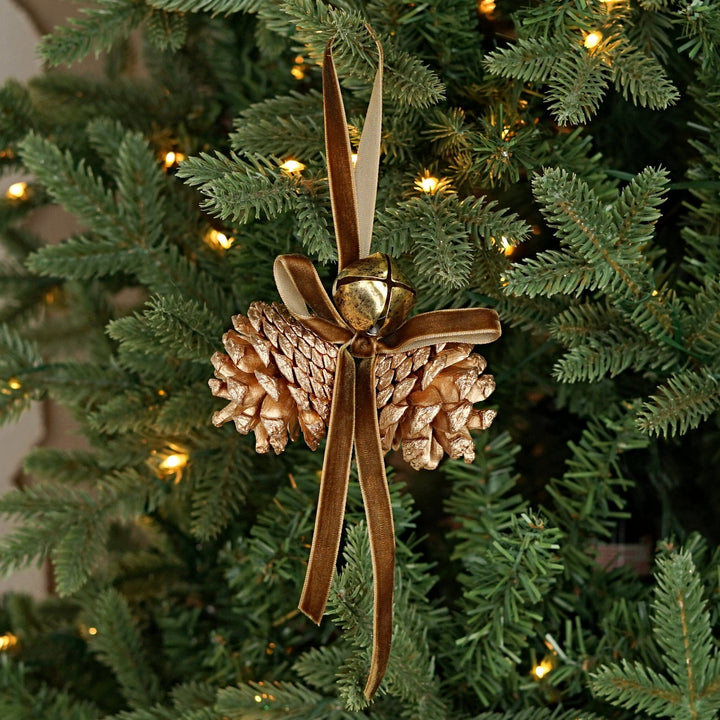 Blossom Pinecone Cluster with Bell Christmas Decor Impressive Enterprises 