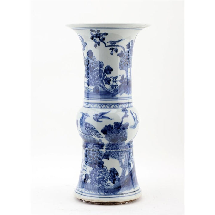 Blue And White Flower Vase Vase Danny's Fine Porcelain 