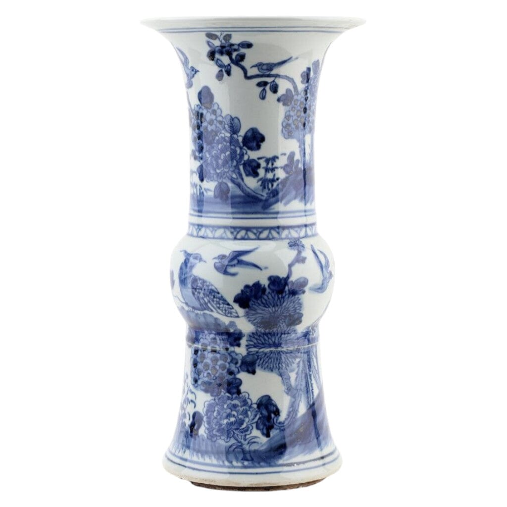 Blue And White Flower Vase Vase Danny's Fine Porcelain 