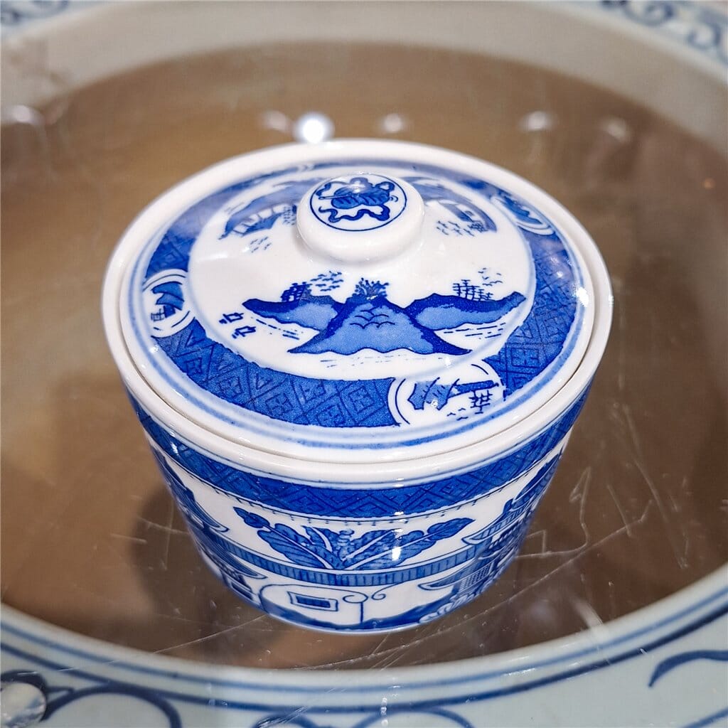 Blue and White Lidded Porcelain Jar Vase Danny's Fine Porcelain 