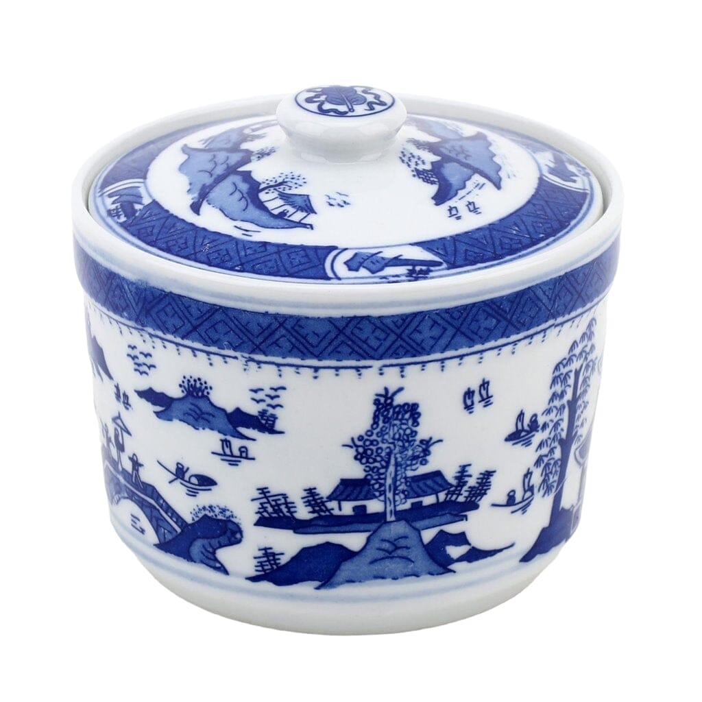 Blue and White Lidded Porcelain Jar Vase Danny's Fine Porcelain 