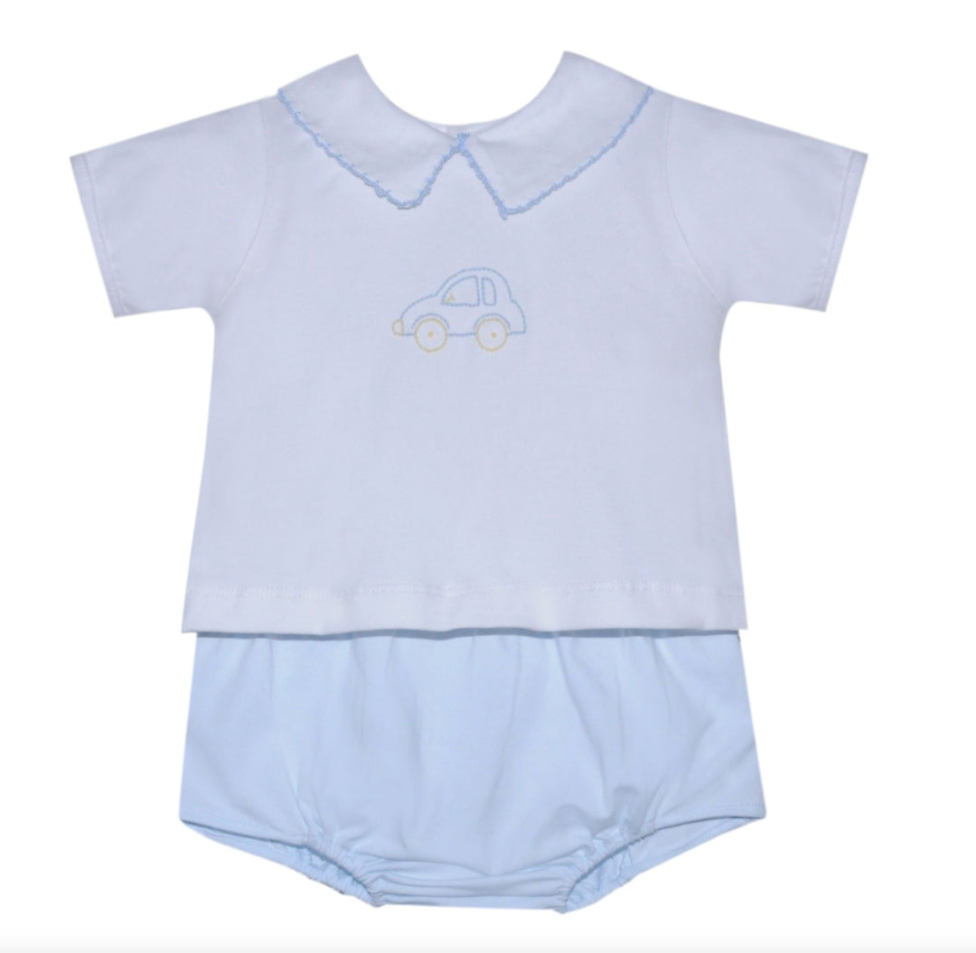 Blue Bailey Diaper Set with Car Embroidery Boy Diaper Set Remember Nguyen - Baby Sen 