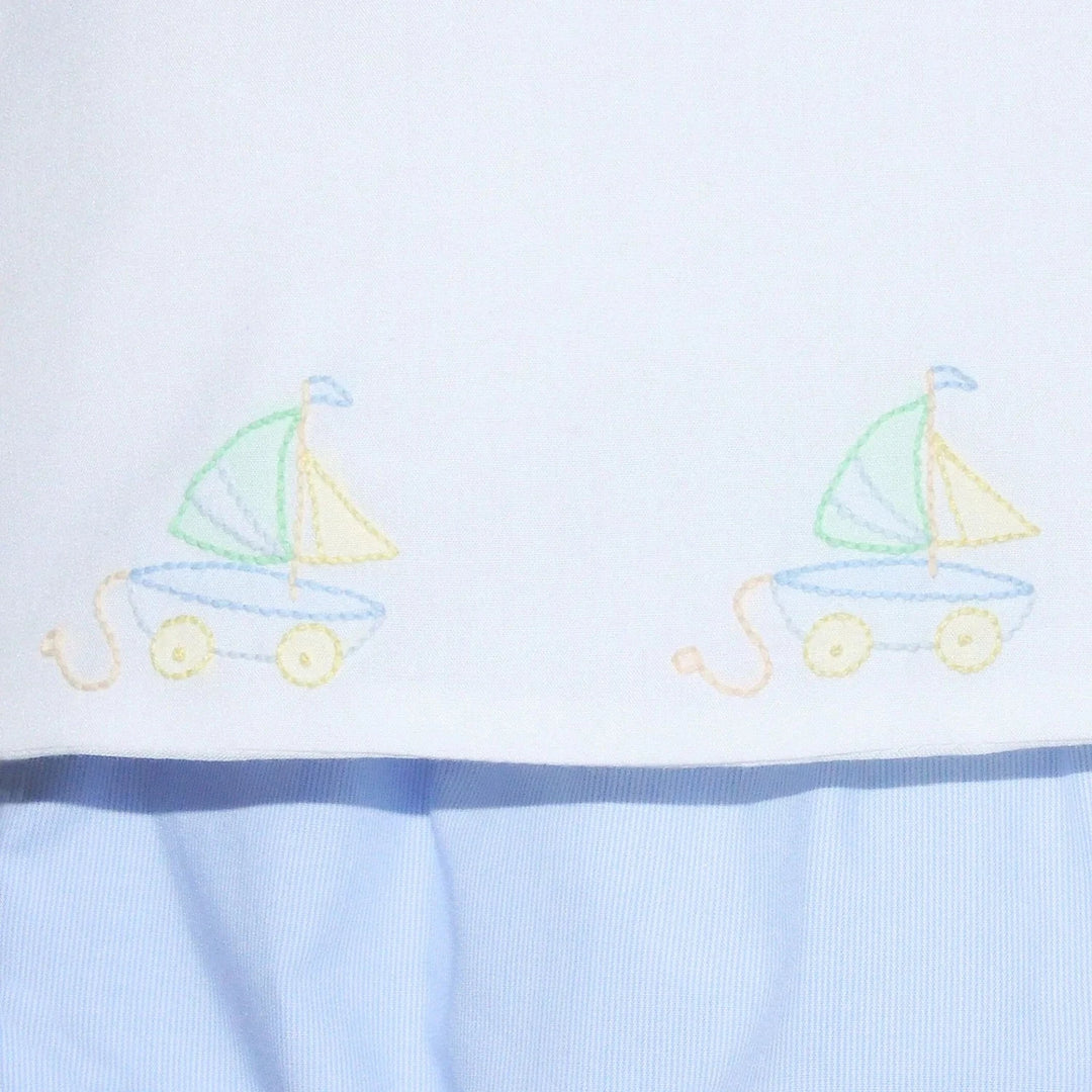 Blue Bailey Diaper Set with Sailboat Shadow Embroidery Boy Diaper Set Remember Nguyen - Baby Sen 
