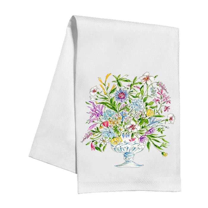 Blue Botanical Vase Kitchen Towel Kitchen Towel Rosanne Beck 