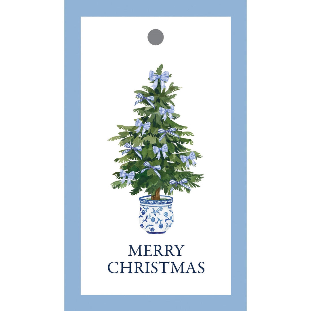 Blue Bows Christmas Tree Christmas Gift Tag Gift Tags & Labels WH Hostess 