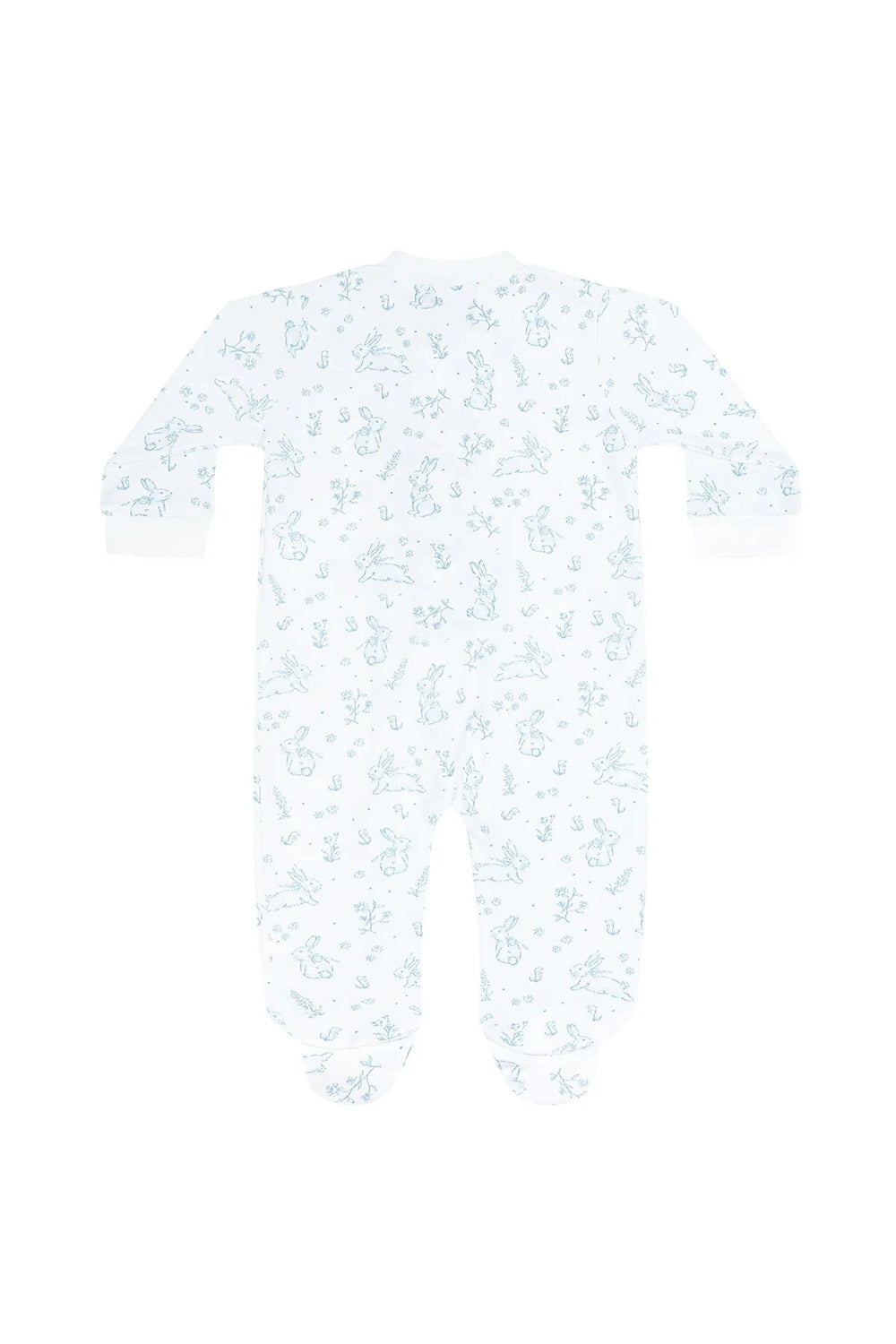 Blue Bunny Toile Zipper Footie Boy Footie Nella Pima 