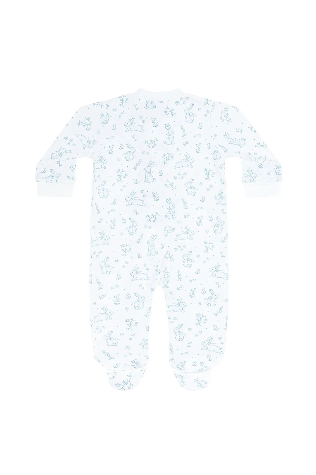 Blue Bunny Toile Zipper Footie Boy Footie Nella Pima 