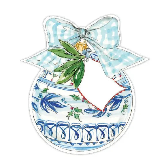 Blue Chinoiserie Ornament With Blue Bow Table Accents Place Cards Rosanne Beck 