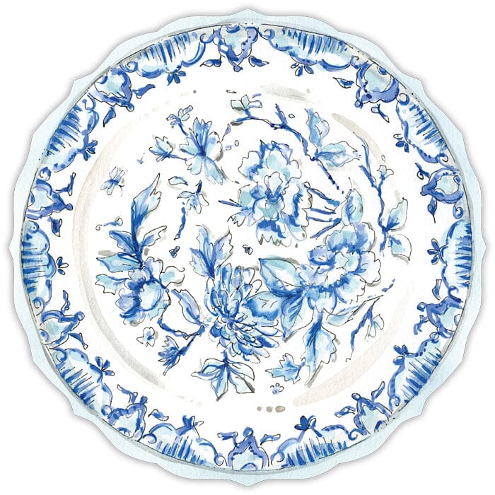 Blue Chinoiserie Round Paper Placemats Placemats Rosanne Beck 
