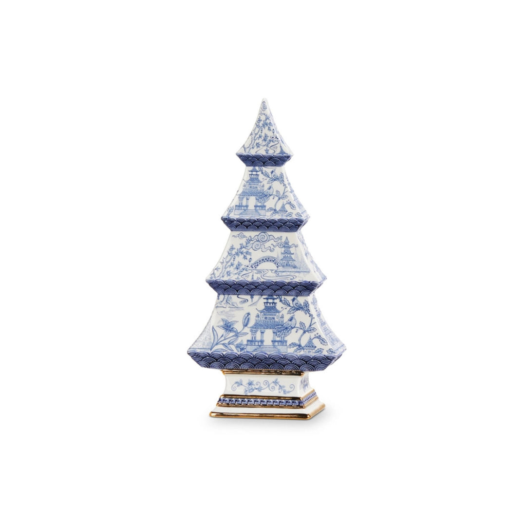 Blue Chinoiserie Trees Christmas Decor RAZ Small 