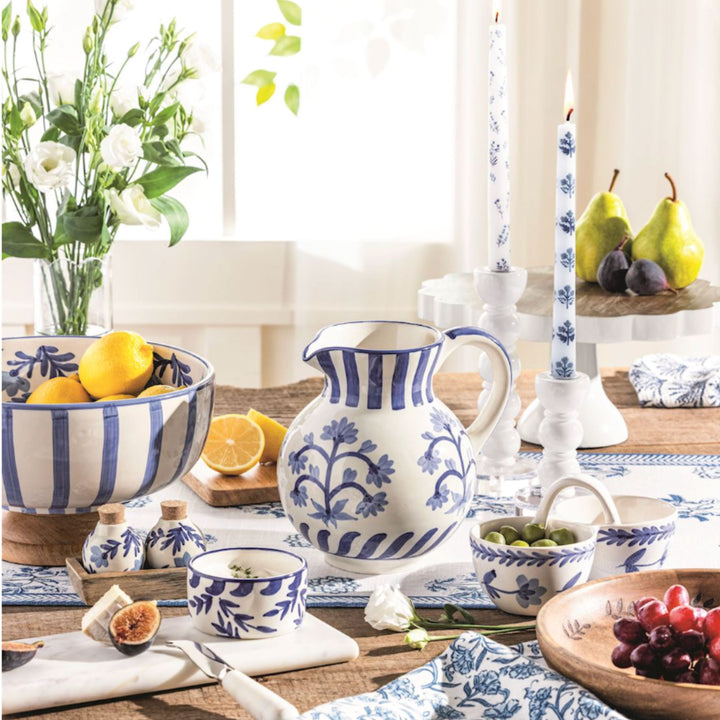 Blue Floral Pitcher Pitcher MudPie 