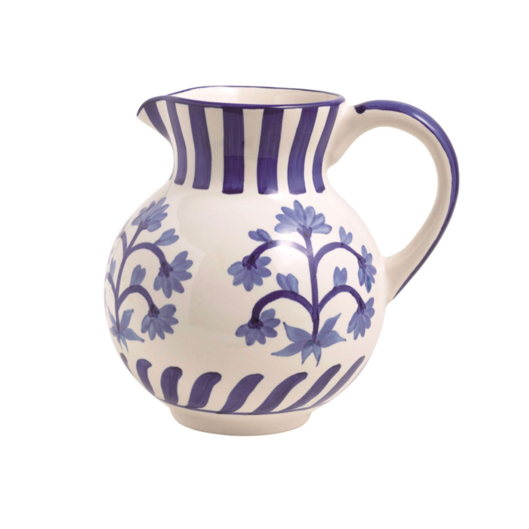 Blue Floral Pitcher Pitcher MudPie 