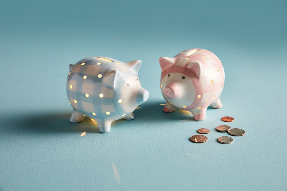 Blue Light Up Piggy Bank Piggy Banks & Money Jars MudPie 