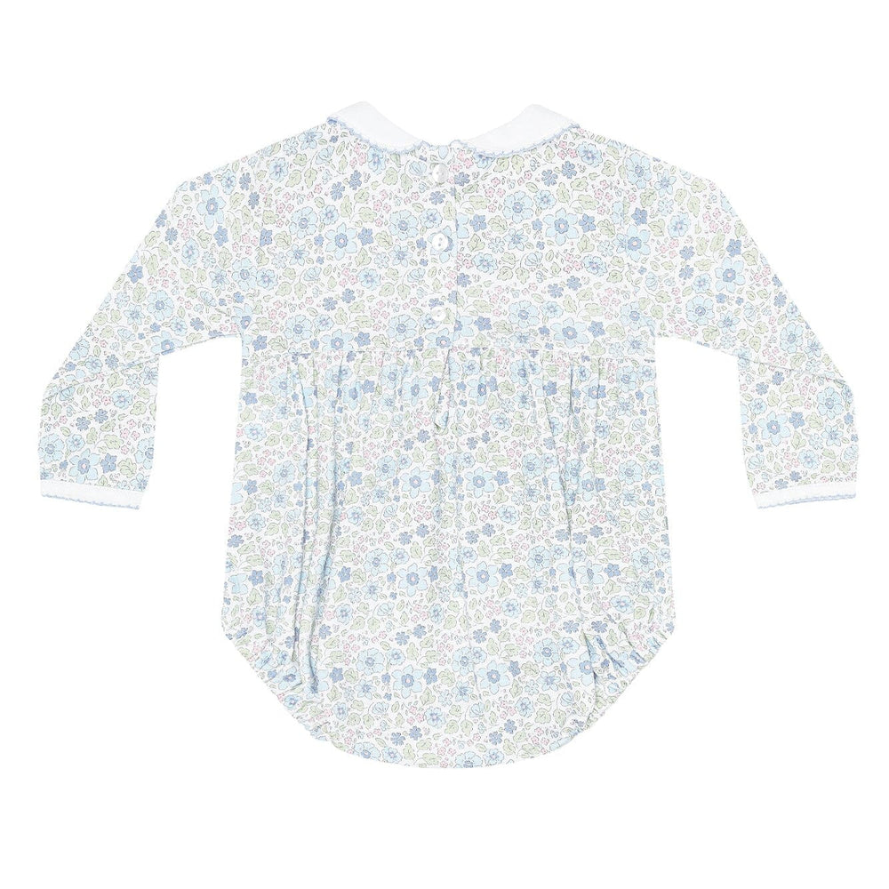 Blue Meadow Smocked Bubble Girl Bubble Nella Pima 