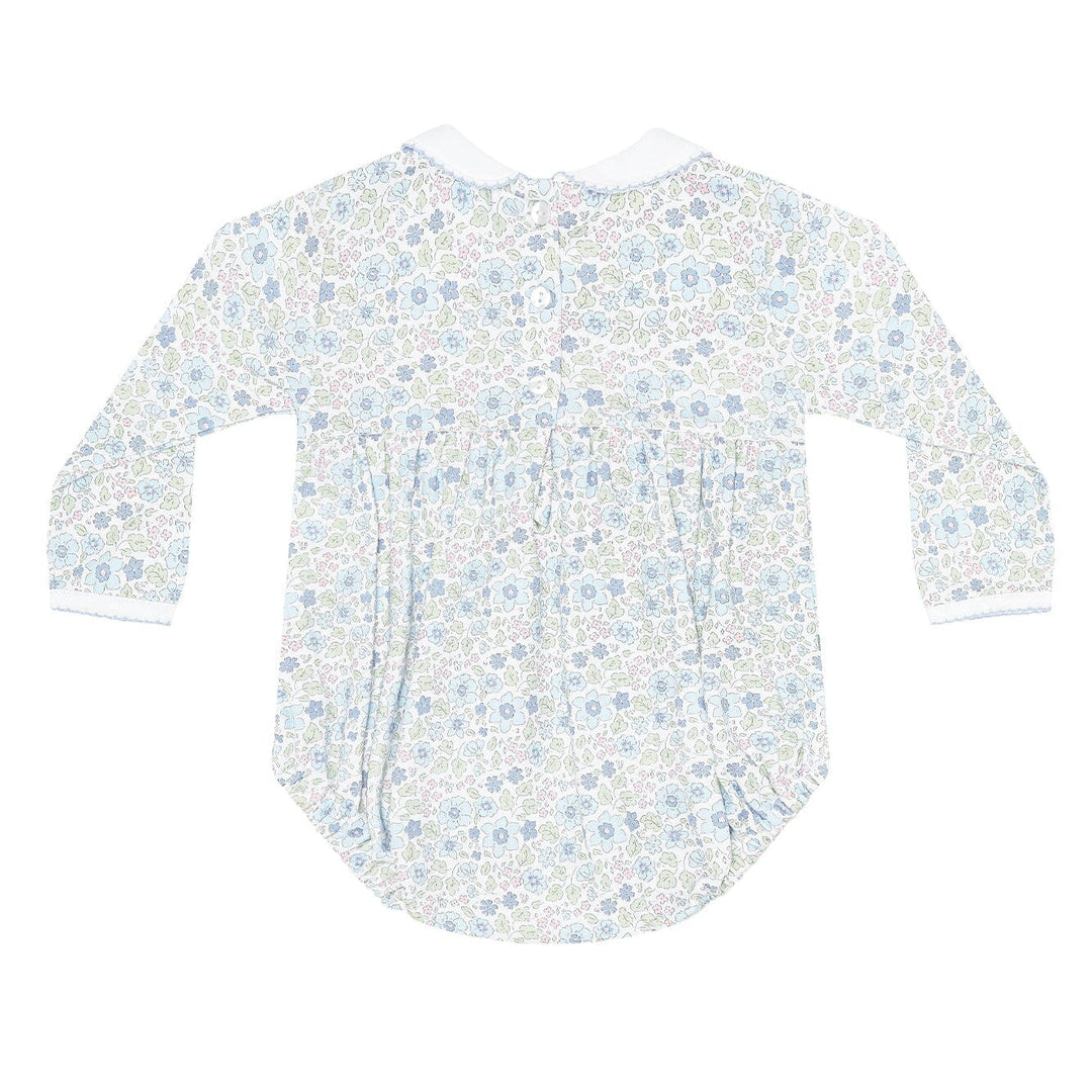 Blue Meadow Smocked Bubble Girl Bubble Nella Pima 