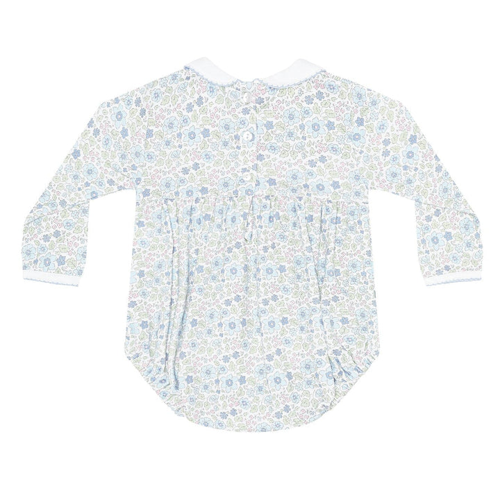 Blue Meadow Smocked Bubble Girl Bubble Nella Pima 