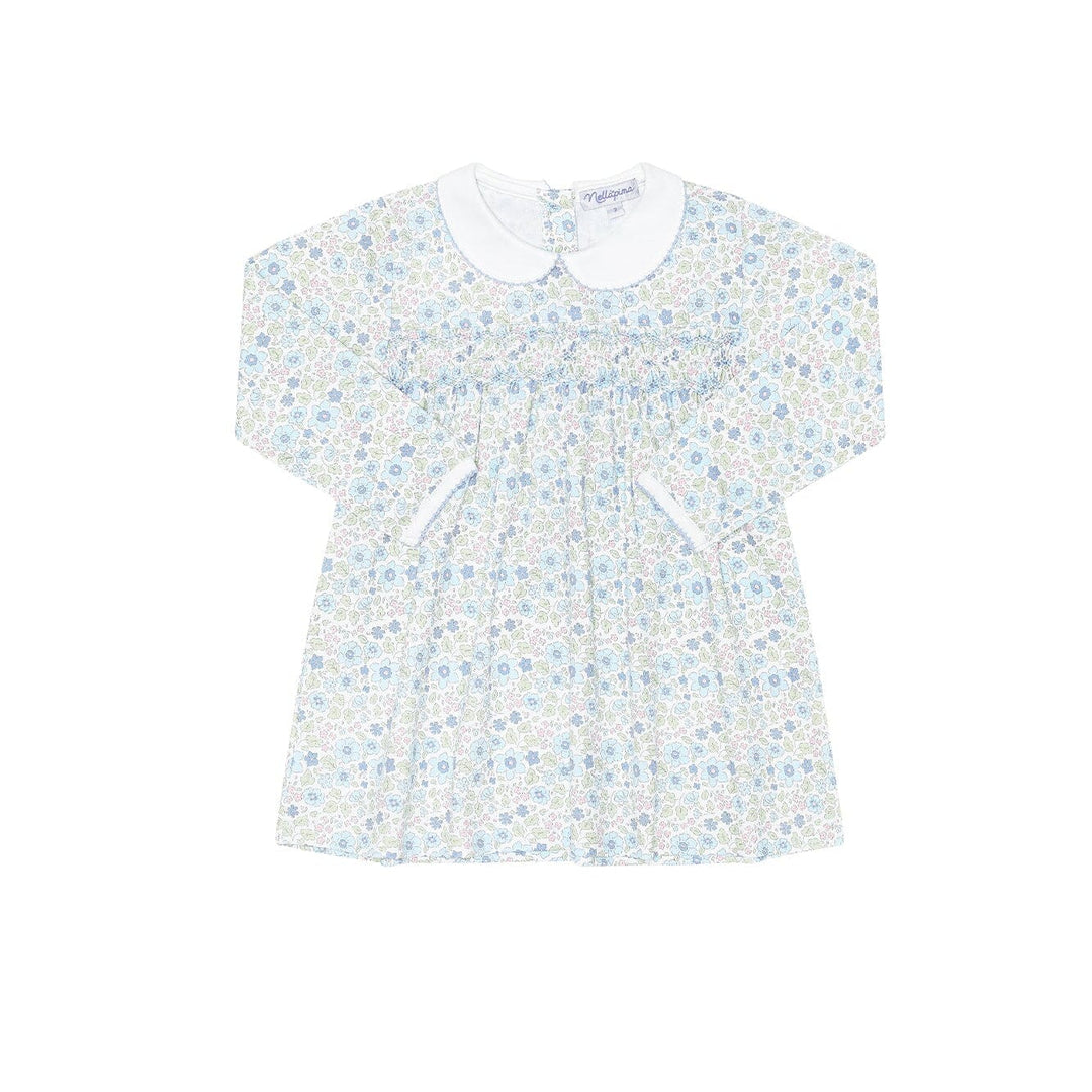 Blue Meadow Smocked Dress Girl Bubble Nella Pima 