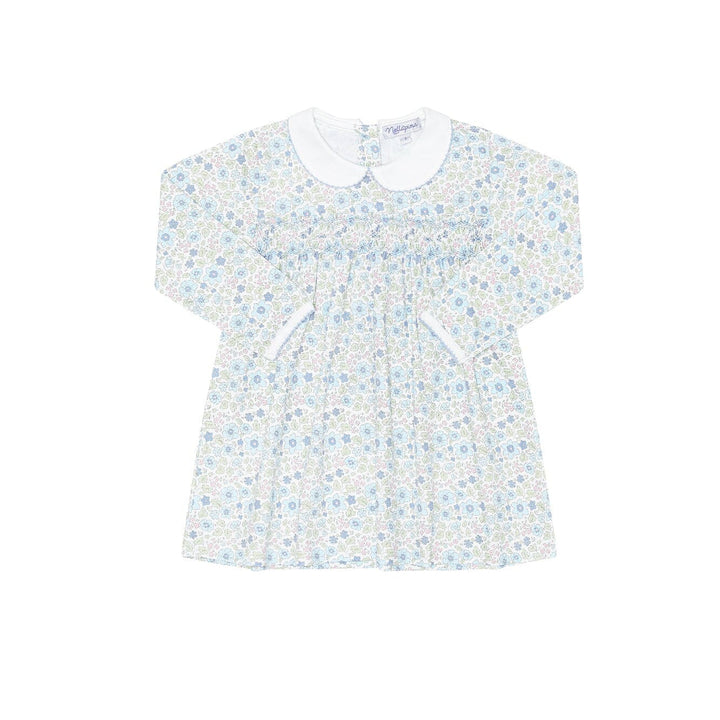 Blue Meadow Smocked Dress Girl Bubble Nella Pima 