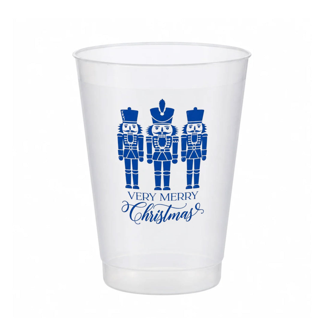 Blue Merry Christmas Nutcrackers Shatterproof Cups Drinkware Rosanne Beck 