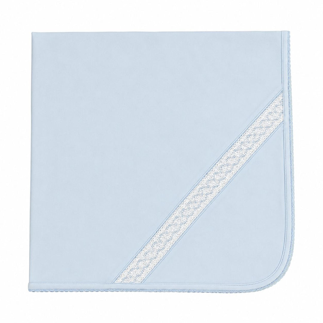 Blue Pima Hand Smocked Blanket Baby Blanket Baby Loren 