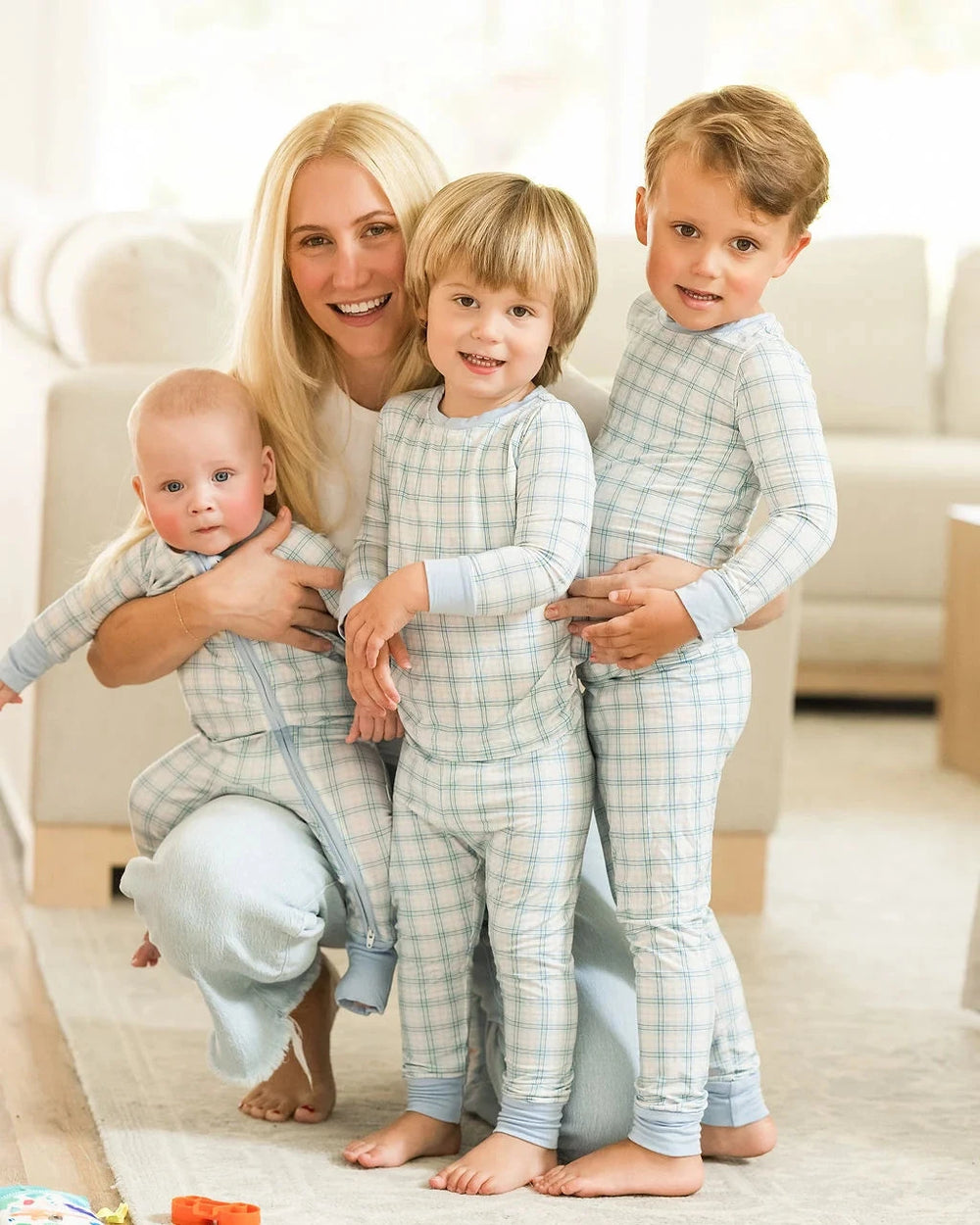 Blue Plaid 2-Piece Pajamas Boy Pajamas The Uptown Baby 