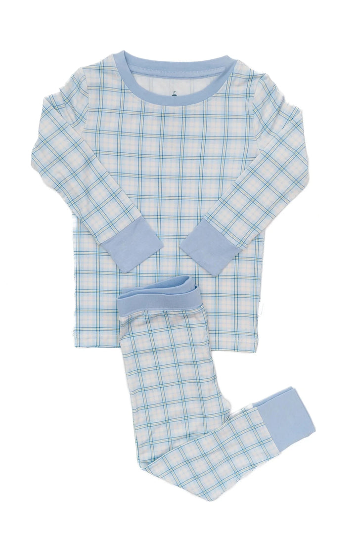 Blue Plaid 2-Piece Pajamas Boy Pajamas The Uptown Baby 