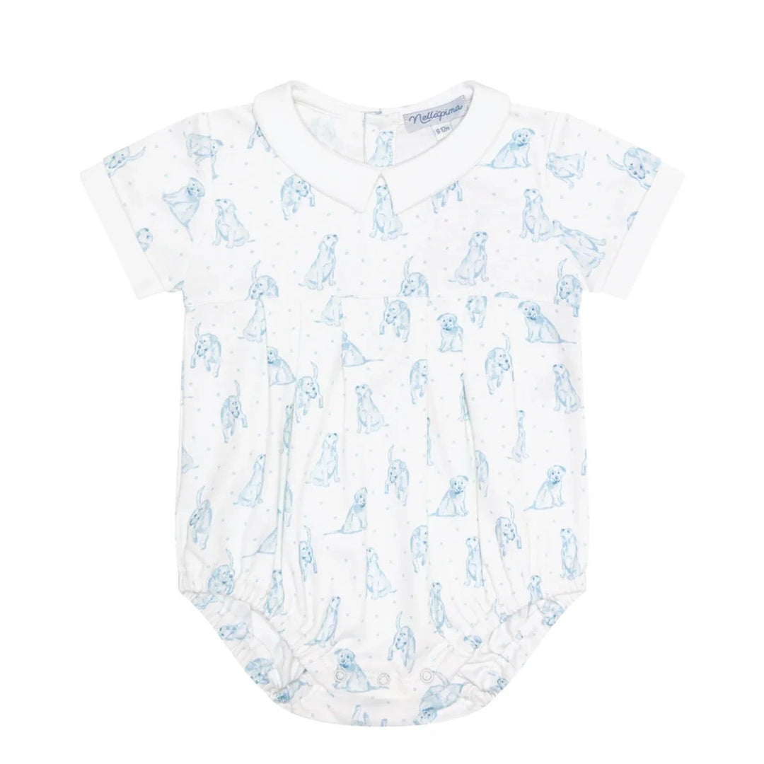 Blue Puppy Love Print Bubble Boy Bubble Nella Pima 